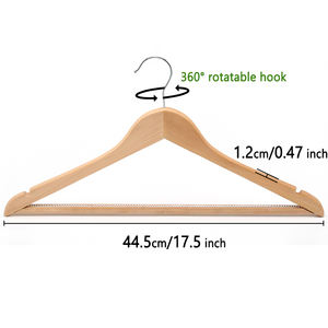 Cintre en bois personnalisé de haute qualité avec logo, en bois massif naturel, finition laquée, pour vêtements d'enfants, chemises et robes, idéal pour <span class=keywords><strong>armoire</strong></span> et salle de bain - Product Image 2