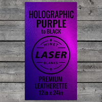 Feuilles de similicuir améthyste violet royal 12x24 pouces, holographiques, violet à noir, gravables au laser