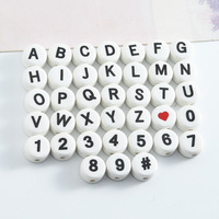 Perles en céramique faites à la main de 10 mm, breloques alphabet, perles lâches pour la pâtisserie, bijoux, bricolage pour enfants, bracelet, collier, artisanat, vente en gros