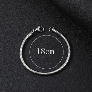 Pulsera de Cadena de Serpiente Redonda de Acero Inoxidable para Mujer |   Diseño Simple y Pulido |   Cierre de Langosta |   Estilo INS de moda que no pasa de moda - Product Image 5