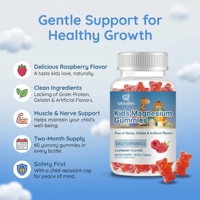 Qbioflex OEM Gummies au magnésium sans mélatonine pour le sommeil, complément alimentaire sans sucre, gummies au glycinate de magnésium pour enfants