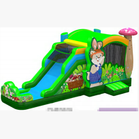 Parcours de glisse combiné Lapin, Légumes et Champignons, Parcours de roues Shark Slide, Château gonflable de fête foraine, Location promotionnelle pour événements, Mur d'escalade commercial