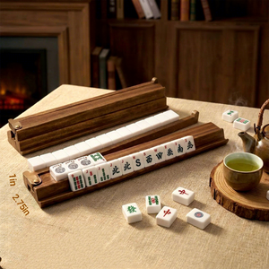 Wooden Mahjong Racks with Magnetic Pushers, Creative <b>Game</b> Tile Base, Mahjong Stands Push Rod Wood Trays - Product Image 4
