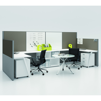 Bureau de travail modulaire extensible en aluminium moderne de 45 mm d'épaisseur, convertibles en cabines, 2 à 8 places, poste de travail bancaire, table de bureau, cloison