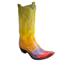 Vase à bottes de cow-boy en céramique extra large 12 peint à la main ou aérographe décoration de la maison occidentale décor de bottes de cowgirl
