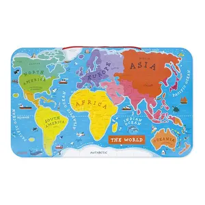 High quality custom educational toys world map jigsaw puzzle preschool game for kids ages 3-9