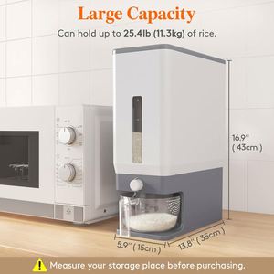 Distributeur automatique de riz et de céréales pour cuisine, résistant à l'humidité, en PP, boîte de rangement multifonction - Product Image 5