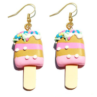 Boucles d'oreilles en résine pour femmes, pendantes mignonnes et amusantes pour filles, cadeau pour enfants, nourriture, biscuits, crème glacée, pain, avocat, pop-corn, chocolat