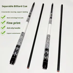 Taco <span class=keywords><strong>de</strong></span> Billar <span class=keywords><strong>de</strong></span> Cabeza Grande Tipo Split con Mango <span class=keywords><strong>de</strong></span> Madera Reforzado con Fibra <span class=keywords><strong>de</strong></span> Vidrio <span class=keywords><strong>de</strong></span> 12 mm para Billar <span class=keywords><strong>de</strong></span> Nueve Bolas, Color Negro, Venta al por Mayor - Product Image 2