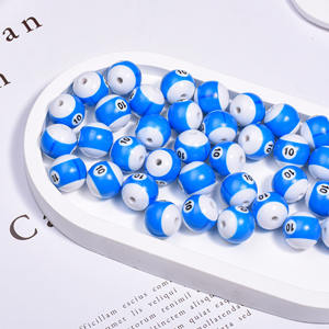 Mini cuentas de billar digitales mate, cuentas sueltas de acrílico con agujero recto, cadena de teléfono móvil DIY, accesorios de cuentas - Product Image 6