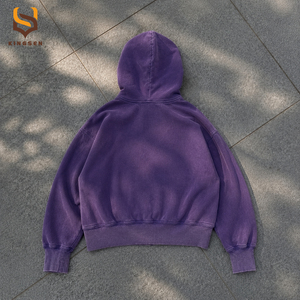 Custom 420Gsm 100% Cotton Oversized Heavyweight Vintage Acid Wash Hoodie Screen Printing Boxy Distress Design Streetwear Hoodie - Product Image 2