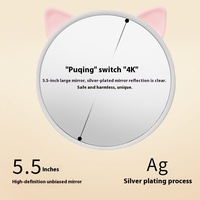 Mini mignon miroir de maquillage debout marque privée numérique Table de forme ronde pour s'habiller cadeau de beauté