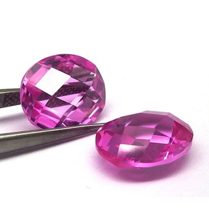 Chất Lượng cao Gấp Đôi Mặt 3 # <span class=keywords><strong>Ruby</strong></span> Tổng Hợp Hồng Của <span class=keywords><strong>Ruby</strong></span> <span class=keywords><strong>Loose</strong></span> Hình Bầu Dục Đá Quý Hạt - Product Image 6