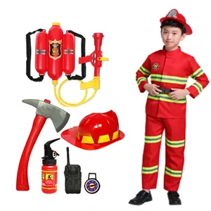 2022 Halloween Cosplay Kids Firefighter Uniform Children Sam Fireman Role Work Clothing Suit Boy Girl Performance Party Costumes