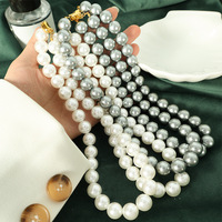 Ensemble collier et bracelet en perles de style français, forme de boule, avec motif étoiles et planètes, perles de Tahiti pour un usage quotidien féminin
