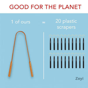 Con Logo personalizzato in rame raschietto 2 Pack con custodia da viaggio per alito più fresco migliore salute orale e papille gustative migliorate - Product Image 2