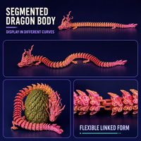 Ornement de dragon créatif imprimé en 3D, serpent entièrement articulé, jouet anti-stress pour cadeau, artisanat, décoration de la maison et du bureau
