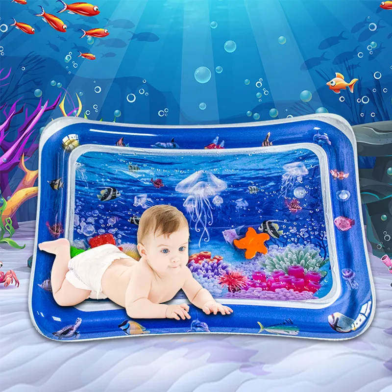 3 6 9 Months Newborn Baby Boy Girl Infant Early Activity Center Tummy Time Inflatable Toy Play Water Mat