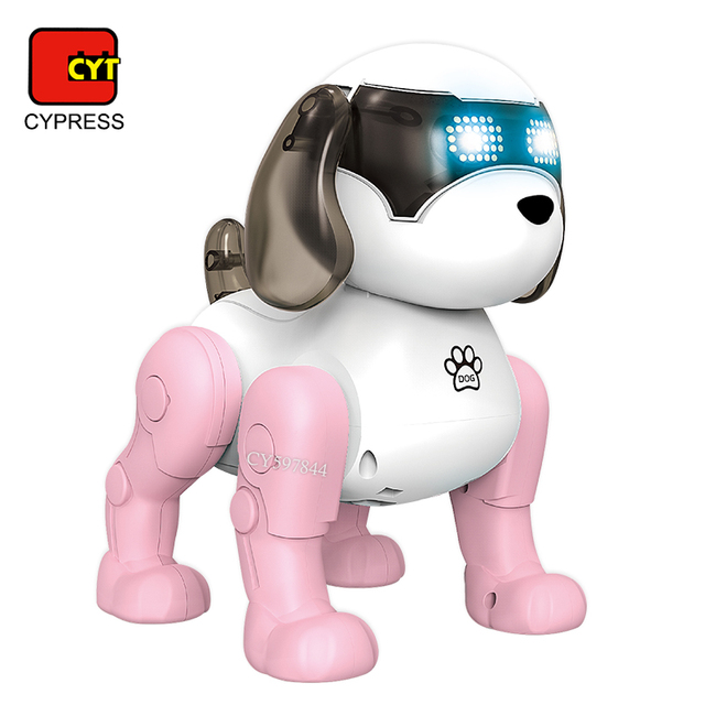 Wholesale Electronic Robot Dogs Toy Dancing Dog Battery Operated Pet Toys With LED Light and Music for Kids