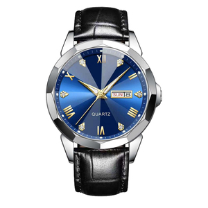 Men's business <b>watch</b> with steel strap casual and versatile dual calendar quartz <b>watch</b> - Product Image 5