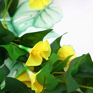 Guirnalda de flores de plástico amarillas de 180 cm con diseño de gloria de la mañana artificial para decoración del hogar, bodas, uso en interiores y exteriores. - Product Image 2