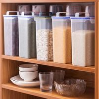 Récipient de stockage de riz scellé transparent distributeur d'aliments secs pour céréales avec tasse à mesurer