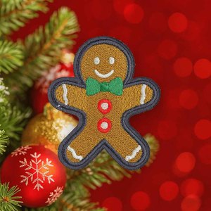 Gingerbread Iron On Patch for Hats and <b>Beanies</b> - Product Image 3