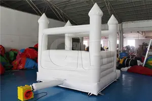 Rumah Pantul Putih Tiup, Dekorasi PVC Mini untuk Anak-anak, Rumah Pantul Bulan Putih Tiup