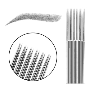 Agujas de Microblading Desechables de 3 Puntas y 6 Filas para Maquillaje Permanente PMU, Agujas para Tatuaje de Cejas para Pluma Manual de Pigmento - Product Image 1
