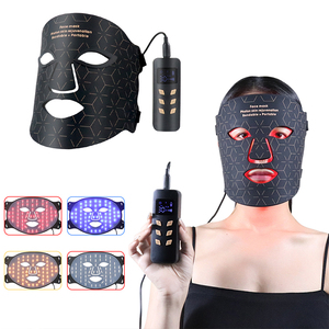 Masque facial LED rechargeable en silicone, 240 perles LED, photothérapie 4 couleurs (y compris infrarouge 850 nm), batterie 3000 mAh - Product Image 1