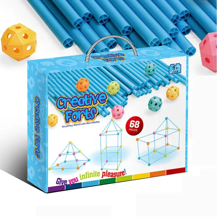 DIY Stem Toy Fort Building Kit Builder Construction Building funny Tent Kids Toy educational Construction Fort Building Kit