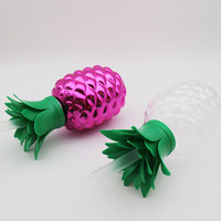 Bouteille plastique jetable en forme d'ananas, 500ml, à emporter, pour l'eau à boire, pour le lait, le jus de fruits, gobelet avec paille