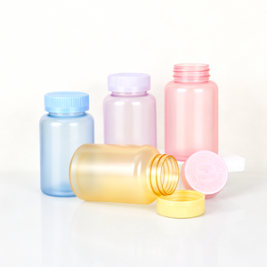 Bouteilles de pilules en PET nacrées colorées de 100 ml, bouteille en plastique givrée, bouteille de capsules pour soins de santé, bouteille de vitamines avec bouchon à l'épreuve des enfants - Product Image 1