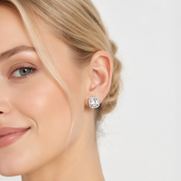 Mode 2026 – Clips d'oreille invisibles carrés, étanches, plaqués rhodium, avec zircone cubique, style « Old Money » et « Quiet Luxury », pour mariage, vente en gros, directement de l'usine