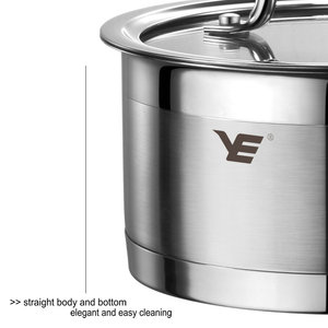 Casserole en acier inoxydable 18/10 de 26x15cm, 7,9 litres, pour soupes et bouillons, compatible induction, fond en cuivre, qualité alimentaire - Product Image 3
