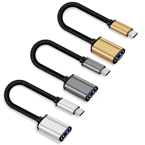 Adaptador Usb OTG de carga rápida de 0,2 m 3A tipo C macho a USB 3,0 hembra Otg Cable Usb para Macbook