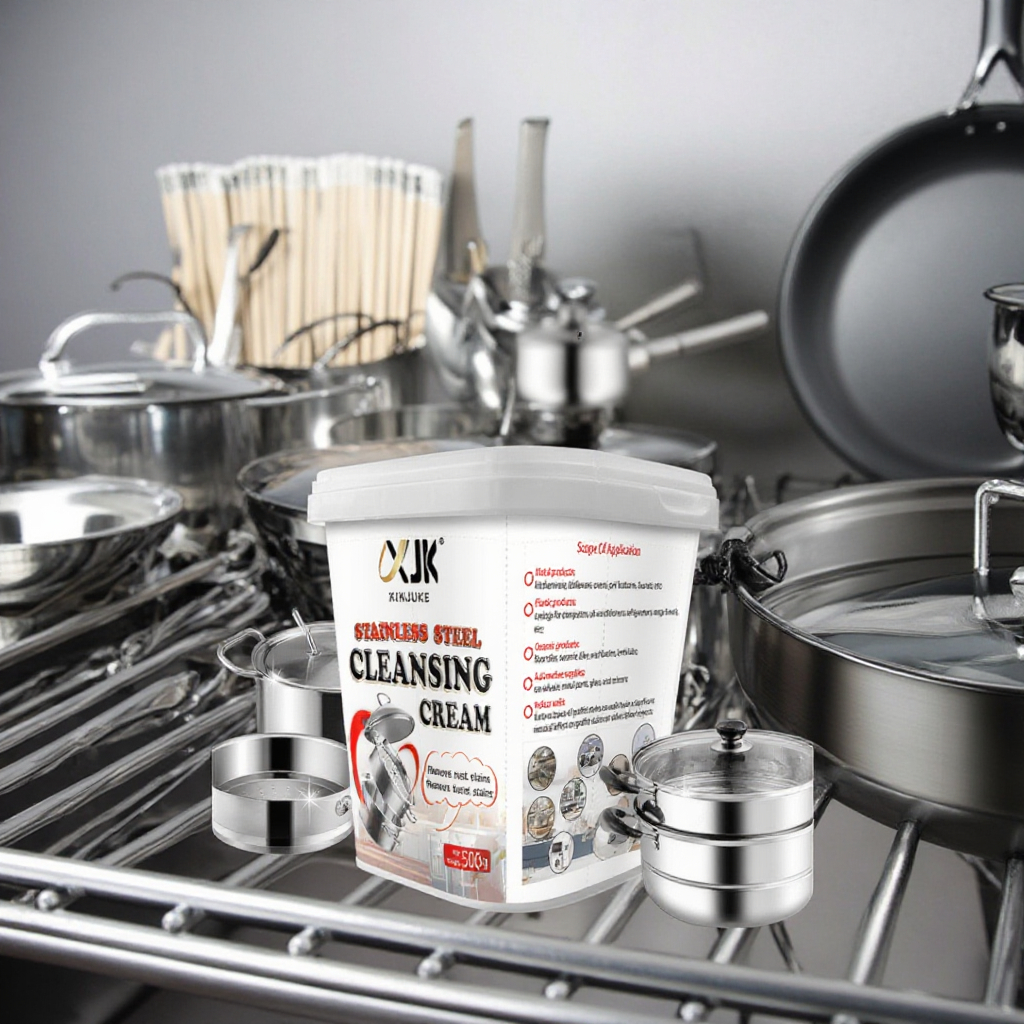 Professional Custom 500g Stainless Steel Cleansing Cream One-Wipe Kitchenware Cookware Easy Multi-Purpose Household Chemicals