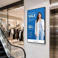 Pantalla LCD de Señalización Digital Inteligente de 65 Pulgadas para Promoción Comercial, Montada en la Pared, con Diseño de Bisel Cuádruple Igual