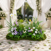 Décor floral artificiel bohème style forêt, rangée de fleurs en soie faites à la main, durable, pour mariage, fête, vitrine
