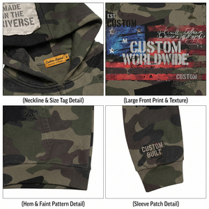 Custom Embroidered Hoodie Mens Massive 450gsm Camo Pullover Top Worldwide <strong>Graphic</strong> Print Boxy Fit Sunfaded Zip up <strong>Jumper</strong> Men - Product Image 4