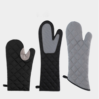 Sarung tangan silikon katun Plus panjang plus sarung tangan oven microwave dapur sarung tangan memanggang silikon terisolasi