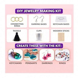 Wholesale Jewelry <b>Resin</b> Making <b>Kit</b> MODEL Pattern Keychain Craft Hard Cure UV Light Silicone Molds Tools Accessories Materials - Product Image 5