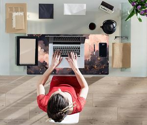 Özel Logo Pembe Siyah Oyun Masası Matı XXL Dikişli Kenarlar Özel Oyun <span class=keywords><strong>Mousepad</strong></span>'i Üreticisi XL Ofis Masası - Product Image 4