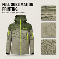 Nueva Chaqueta Impermeable con Construcción sin Costuras, Cortavientos Deportivo con Capucha, Sublimación Gráfica Personalizada para Equipos y Marcas