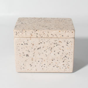 Bocaux à bougies rectangulaires en béton avec <span class=keywords><strong>couvercle</strong></span> en béton pour conteneur de bougie de décoration intérieure en gros d'usine en Chine - Product Image 4