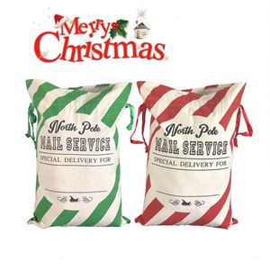 Decorations <b>Large</b> Canvas Gift With <b>Christmas</b> Santa <b>Sack</b> Drawstring Bag - Product Image 2