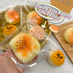 Hot Sale TPR Fluid-Filled Egg Yolk Puff Hand Exercise Squeeze <b>Squishy</b> Stress Relief Decompression Toys Party Favors for Kids - Product Image 1