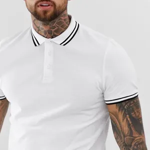 Chine Usine Personnalisée Broder 100% Coton Piqué <span class=keywords><strong>Golf</strong></span> Blanc Polos pour Hommes - Product Image 1
