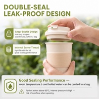 Gobelet de voyage biodégradable en PLA à base d'amidon de maïs 450 ml, anti-fuite, double étanchéité, qualité alimentaire, tasse à café, logo personnalisé, compatible micro-ondes, pour l'extérieur