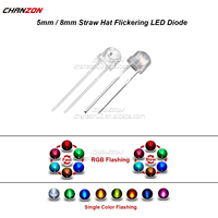 Scintillement Dip Led Diode 3mm 5mm 8mm RGB clignotant lent/rapide couleur unique blanc rouge vert bleu jaune haut rond chapeau de paille bricolage